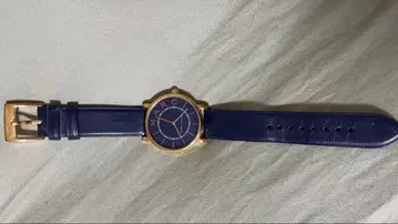 MARC JACOBS 네이비 가죽 손목시계 아날로그 쿼츠