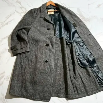 해리스 트위드 체스터 코트 호두 단추 XL 롱