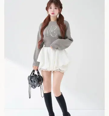 Darich DR 비쥬 볼륨 리브 니트탑