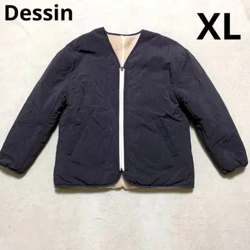 [ Dessin ] 리버서블 퀼팅 보아 자켓 XL 노카라