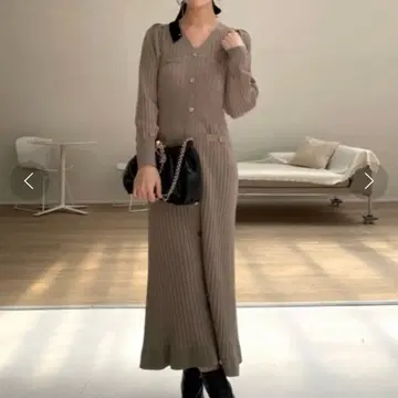 SNIDEL 프론트 버튼 니트 원피스