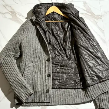 헬레노 다운 자켓 충전솜 라이너 2way 후드티 가디건 그레이