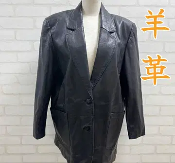 새상품급 양가죽 블랙 더블 버튼 자켓