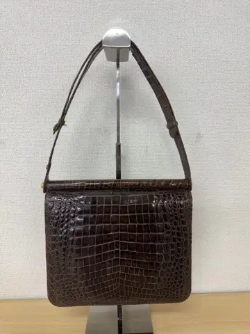 미사용품 Schiavi 스키아비 핸드백 크로커다일 브라운