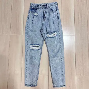 GYDA 하이웨스트 턱 디자인 페그탑 데님 팬츠