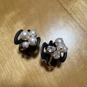 complex biz 펄과 크리스탈 헤어 클립 2개 세트