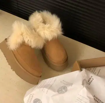 인조 모피 통굽 어그 부츠 24cm