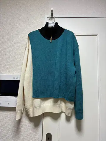 CULLNI ZIP TURTLE NECK LAYRERED KNIT