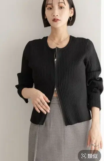 [ LOWRYS FARM ] W ZIP 리브 가디건 LS