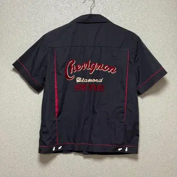 Chevignon 볼링 셔츠 블랙 x 레드