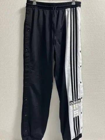 adidas 스냅 버튼 조거 팬츠 L 블랙/화이트