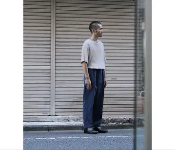 scye 사이 린넨 테이퍼드 드로우 스트링 트라우저