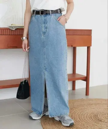 DISCOAT US 코튼 데님 내로우 스커트