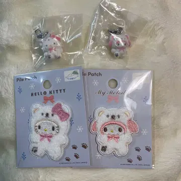 산리오 포근포근 스노우 와펜 가챠 키티 마이멜로디