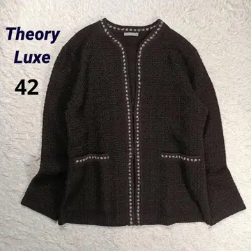 23AW 컨디션 최상 띠어리 럭스 노카라 트위드 자켓 손세탁 가능 블랙