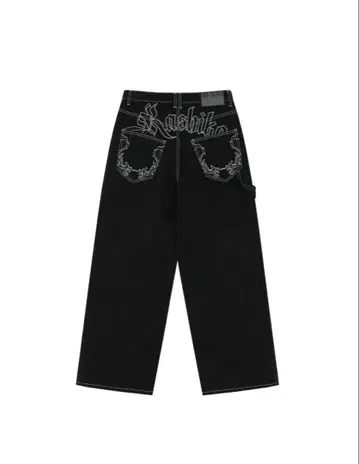 카시코 Embroied Nonfade 데님 팬츠 블랙