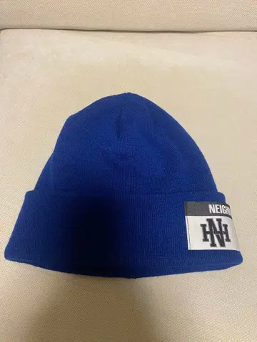 네이버후드 니트 모자 파랑