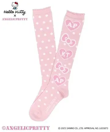 헬로키티 리본 하이삭스 핑크 새상품