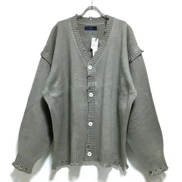 새상품 데미지 가공 오버 사이즈 가디건 긴팔 남성용 그레이지 L