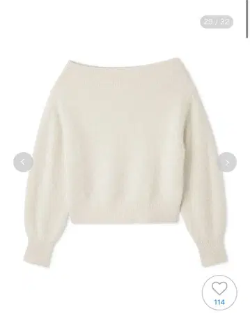 snidel 폭스 알파카 오프숄더 풀오버 IVR