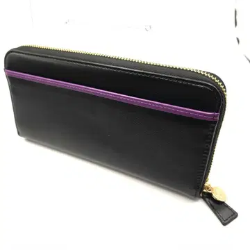 [미사용] 류큐 풍수사 시우마 감수 천연 가죽 장지갑 블랙 가르송 지갑