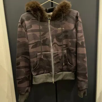 memecle 카모 패턴 퍼 후드티