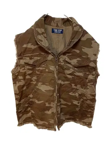[ M0010 ] TIME STEP 카모 패턴 집업 베스트