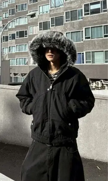 퍼 자켓 youll croppedfur hooded blouson