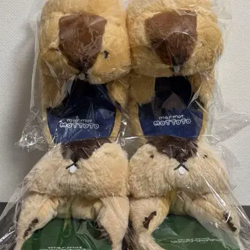 마모트의 모토토 안아주는 봉제 인형 슬리퍼 하마모토 아타로 2종류