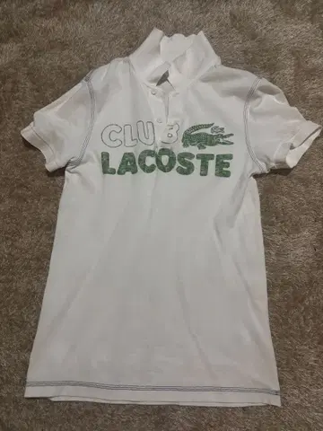 LACOSTE 클럽 로고 피케 셔츠 화이트