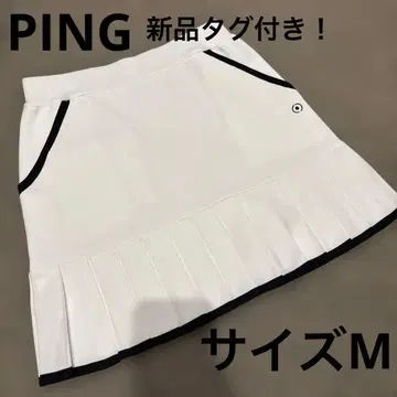 택 포함 새상품! PING 화이트 플리츠 스커트 14300엔