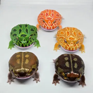 생물대도감 쁘띠 가챠 뿔개구리와 점박이개구리 컴프