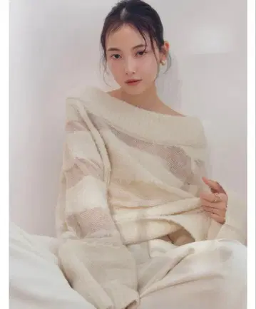 Andequal sheer pattern knit [ ivory ]