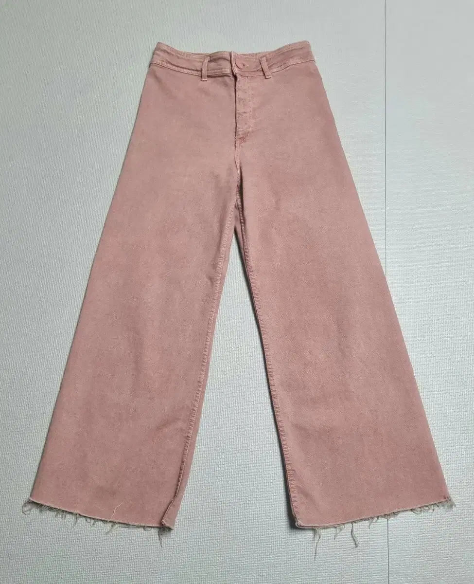 Zara Corduroy Wide High-Waist Pink Pants