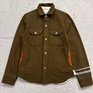 vm  팔라스 팰리스 울 셔츠 일부 가죽 사용 카키