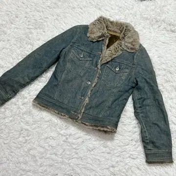 [ c6833 ] 00s y2k 데님 자켓 퍼 긴팔 보아