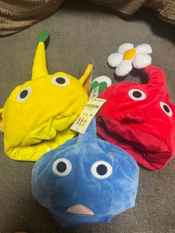 피크민 캐릭터 모자 3종 세트