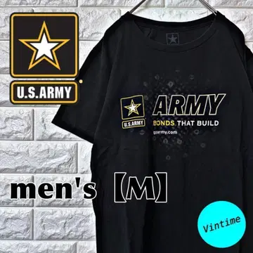 AJ35 [ U.S.ARMY ] 프린트T셔츠 [ 남성용M ] 블랙