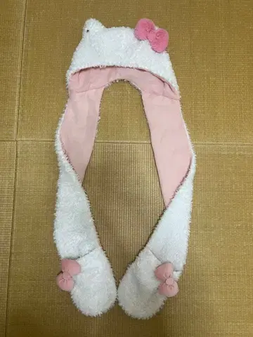 키티 후드 머플러