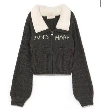 andmary 메리 로고 집업 탑 그레이