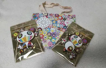 쇼핑백 포함 2종 세트 무라카미 다카시 팬더 러버 키링 카이카이키키