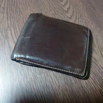 화이트하우스코 다크 브라운 이단 접이식 지갑 브라이들 가죽