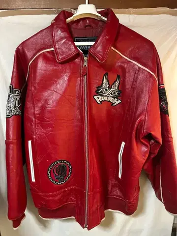 AVIREX road dogs 가죽 자켓 자수 포함 빅 사이즈