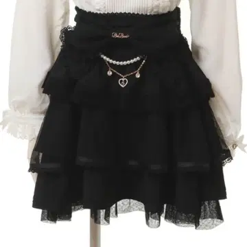 정품 LIZLISA 리즈리사 빅 리본 캉캉 스커트 블랙