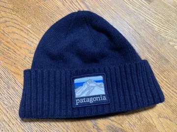 컨디션 최상 Patagonia 파타고니아 니트 모자 네이비 로고 비니