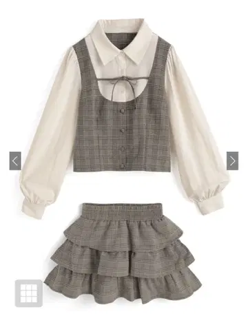 글렌체크 패턴 셔츠 도킹 셋업 tu1865