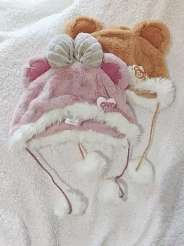 더피 셰리메이 팬캡 꽁지 모자 2개 세트 상하이 디즈니