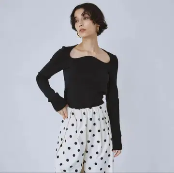 searoomlynn Mofty 오프숄더 홀터넥 상의 블랙