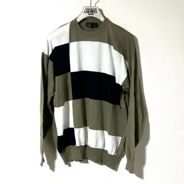 dunhill 던힐 이탈리아제 코튼 블록 패턴 니트