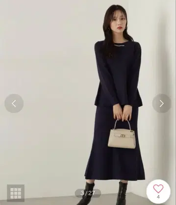 프로포션 바디 드레싱 케이블 니트 셋업 새상품 네이비